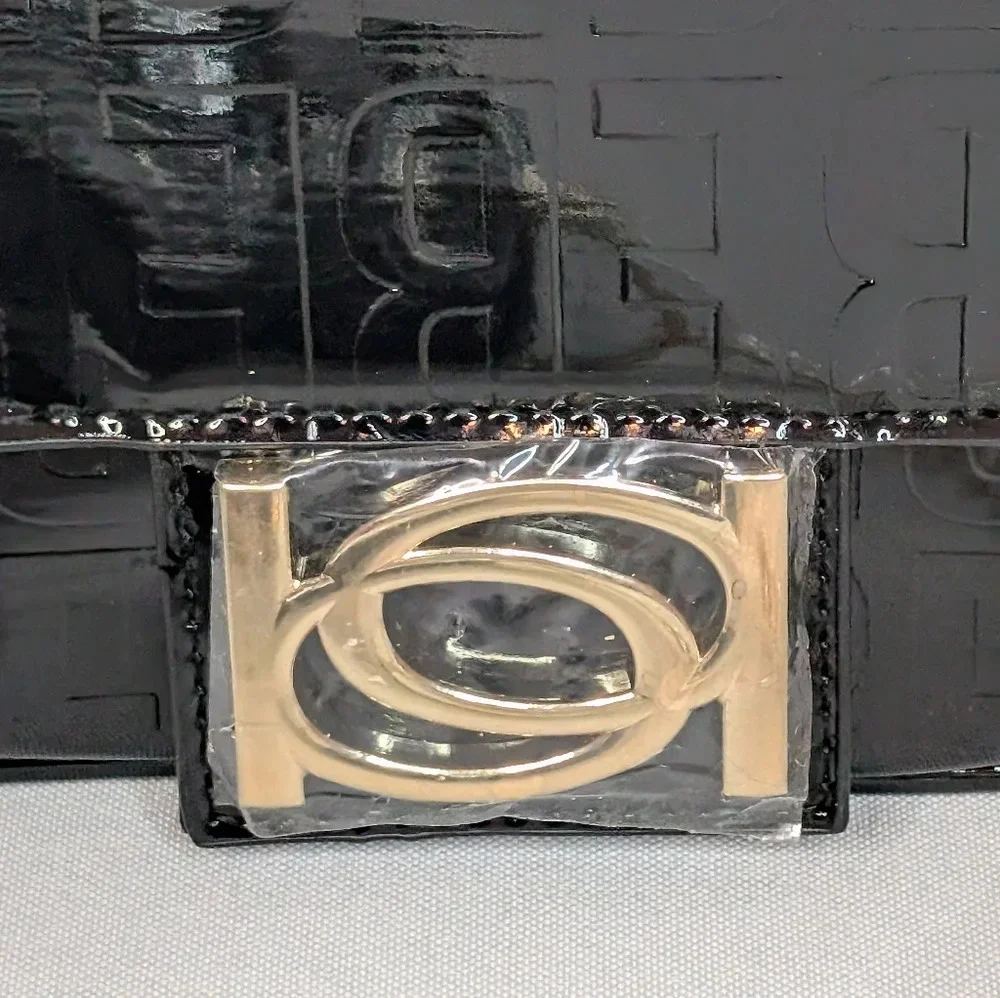 Bebe Alexander Black Patent Shiny Crossbody Bag NWT - Picture 4 of 9